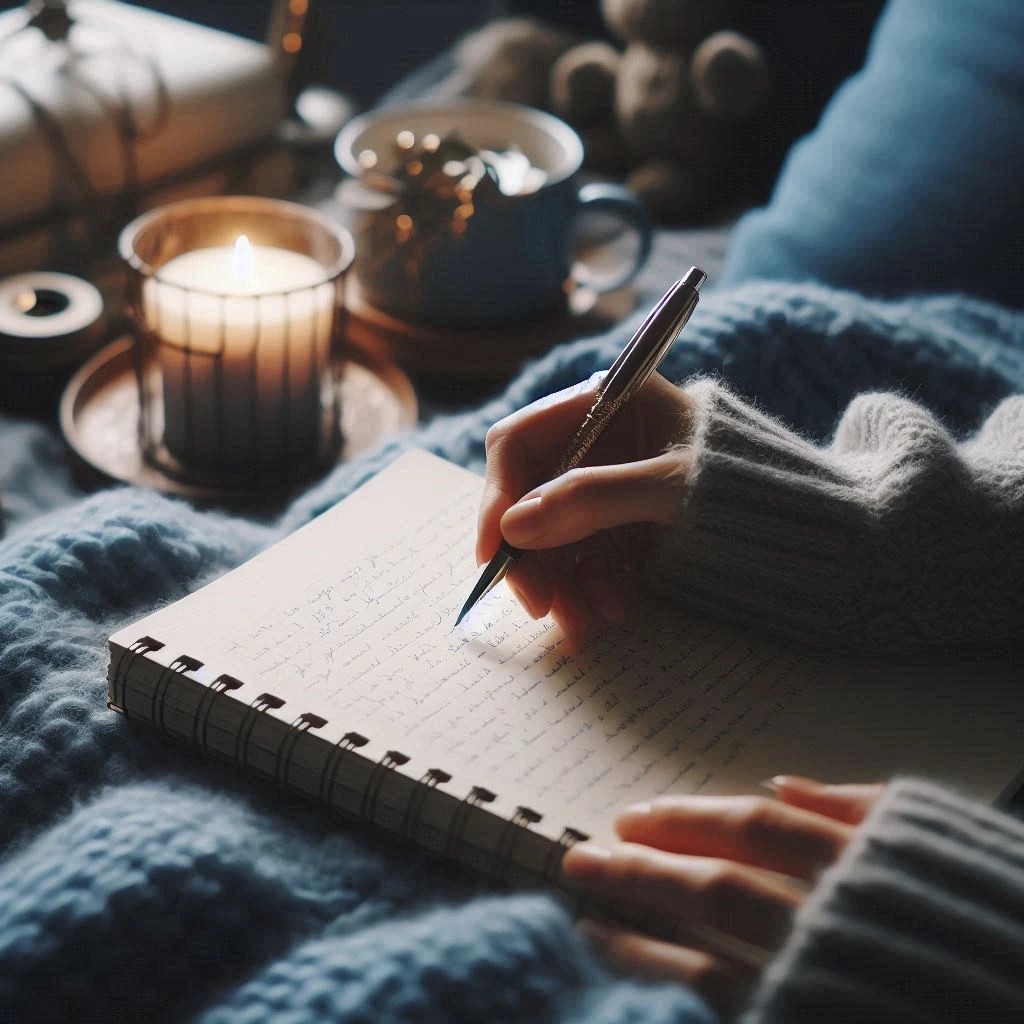 Paciente escribiendo realizando autocuidado emocional