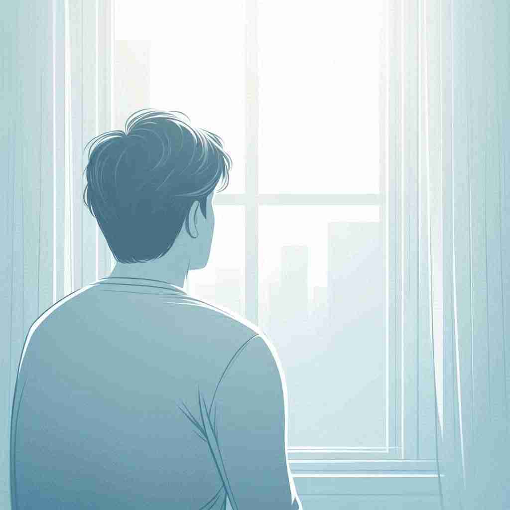 Persona mirando a la ventana triste, representando la depresión