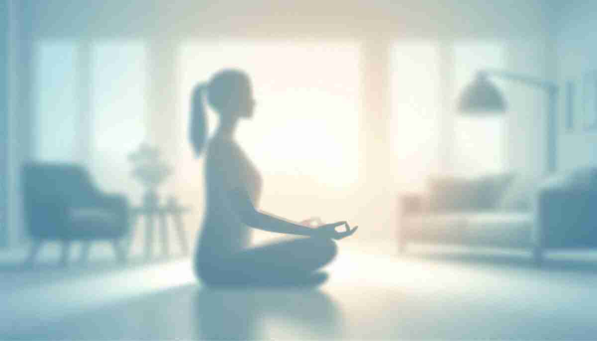 Persona sentada en posición de loto haciendo mindfulness formal